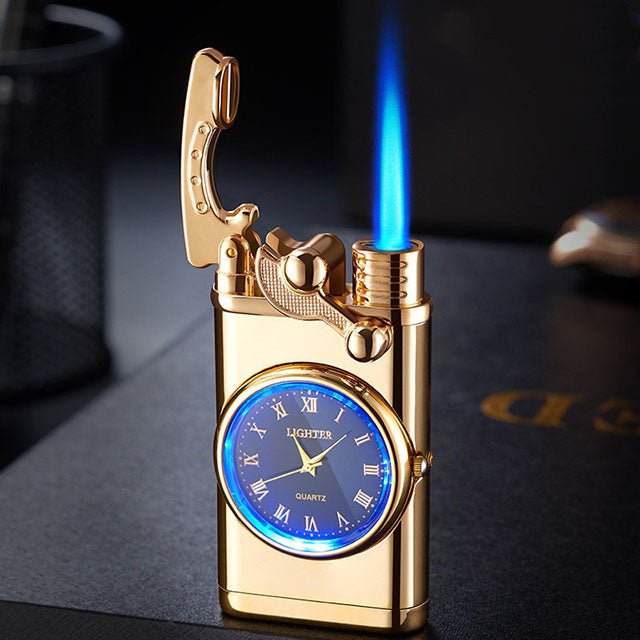 2-in-1 Pocket Lighter with Clock – Refillable Windproof Torch Sturdy Metal Build - Image 15