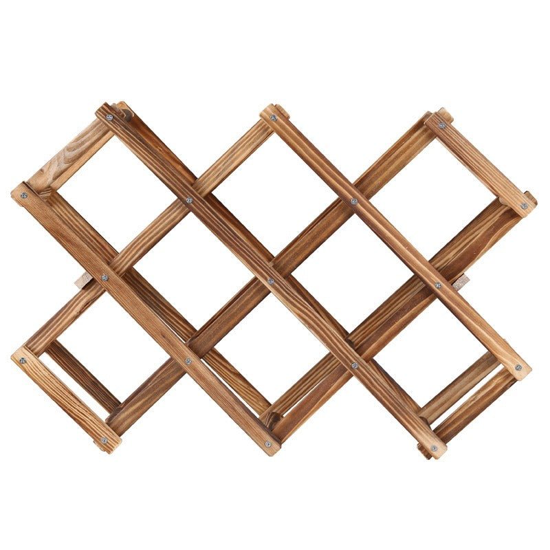 10-Bottle Folding Wooden Wine Rack – Compact Wine Storage Display - Image 12
