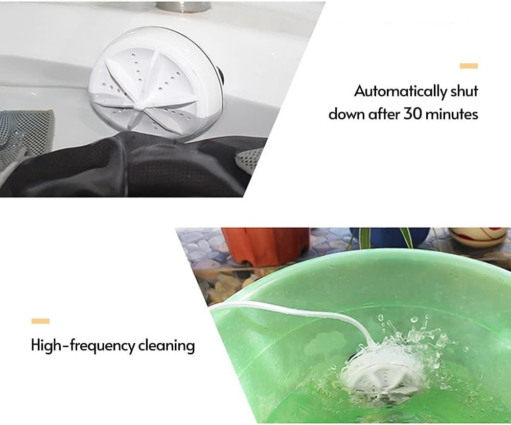 2-in-1 Portable USB Washing Machine – Mini Travel Turbine Washer for Clothes & Small Items - Image 6