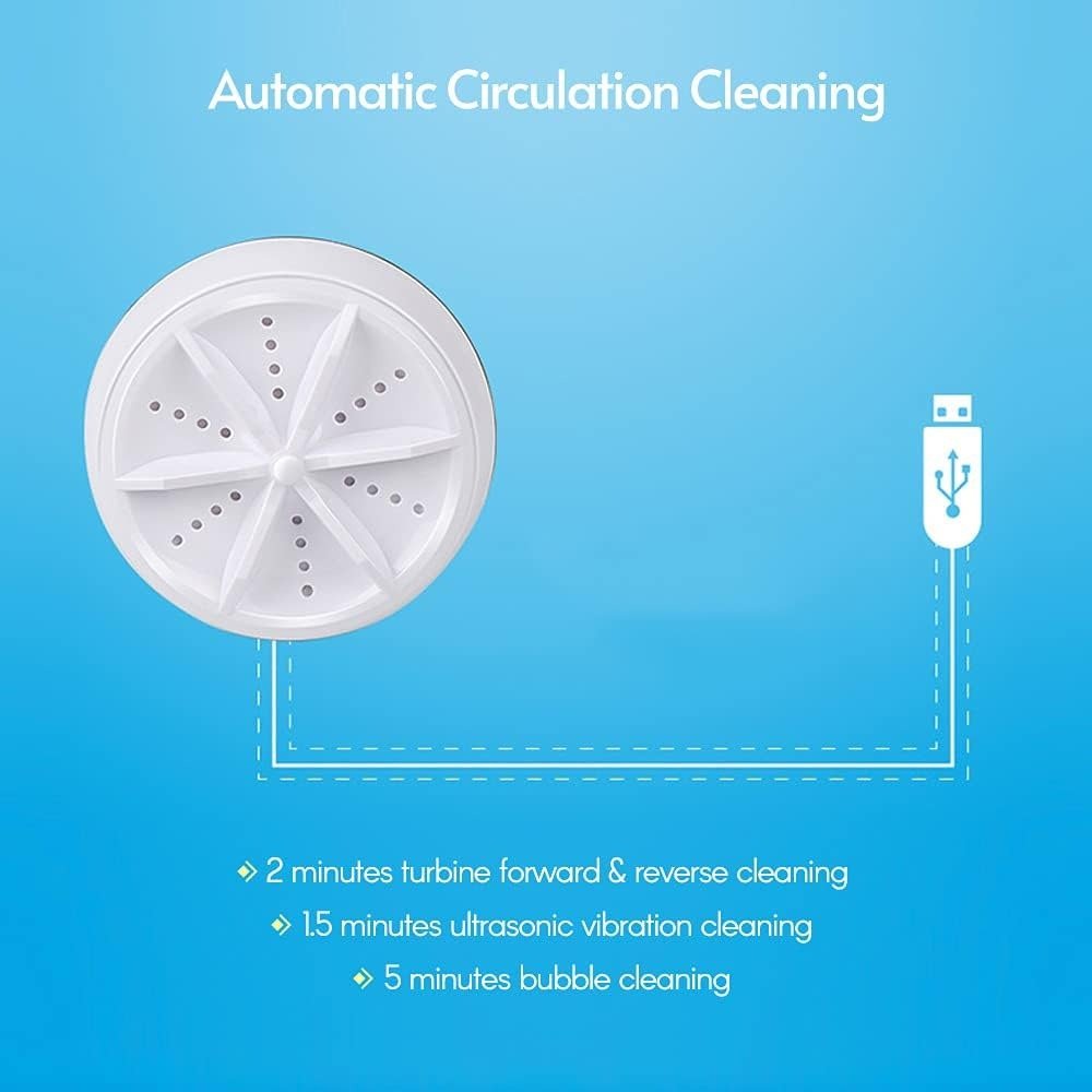 2-in-1 Portable USB Washing Machine – Mini Travel Turbine Washer for Clothes & Small Items - Image 10