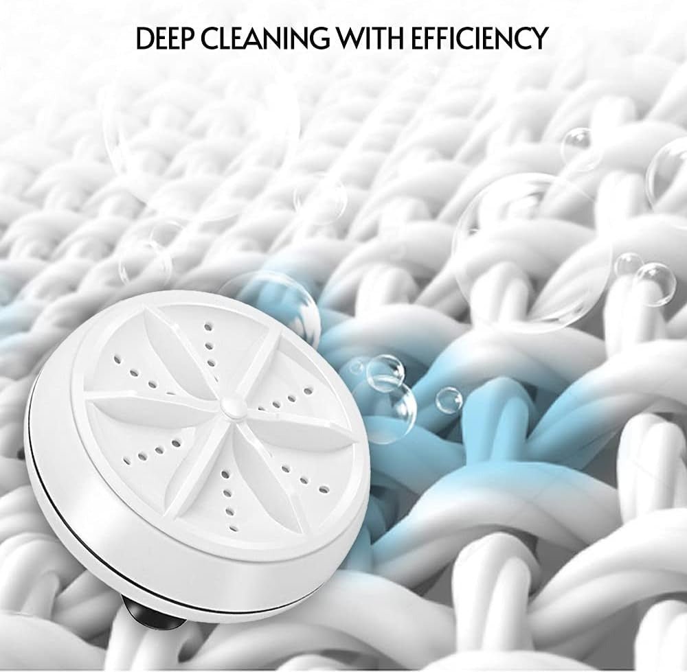 2-in-1 Portable USB Washing Machine – Mini Travel Turbine Washer for Clothes & Small Items - Image 2