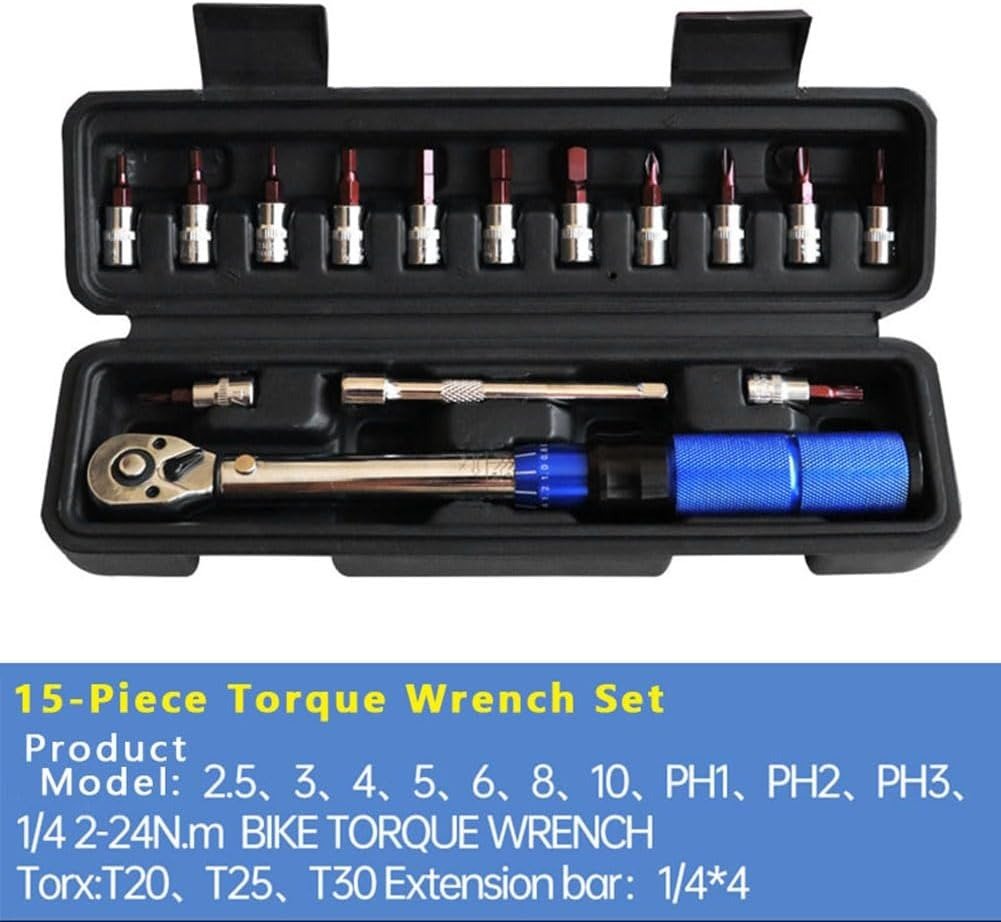 15PCS Torque Wrench Set – 1/4 Socket & Spanner Kit for Bike Repairs - Image 10