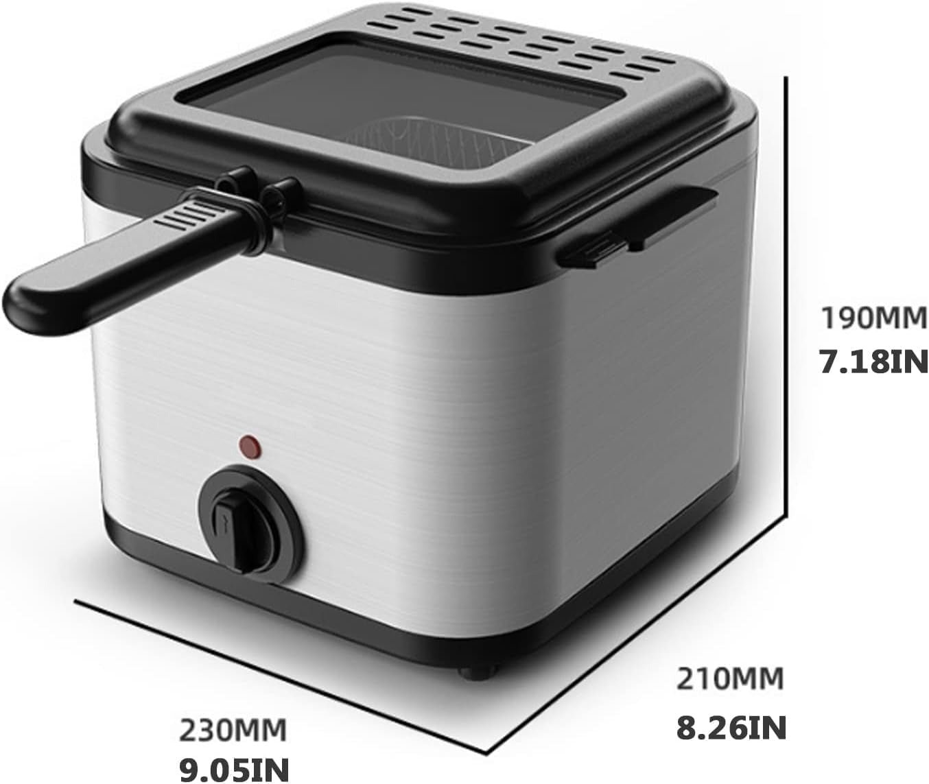 2.5L Mini Electric Deep Fat Fryer – Stainless Steel with Basket & Oil Filter Lid - Image 10