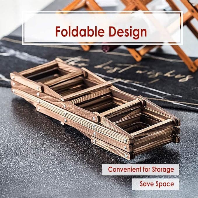 10-Bottle Folding Wooden Wine Rack – Compact Wine Storage Display - Image 6
