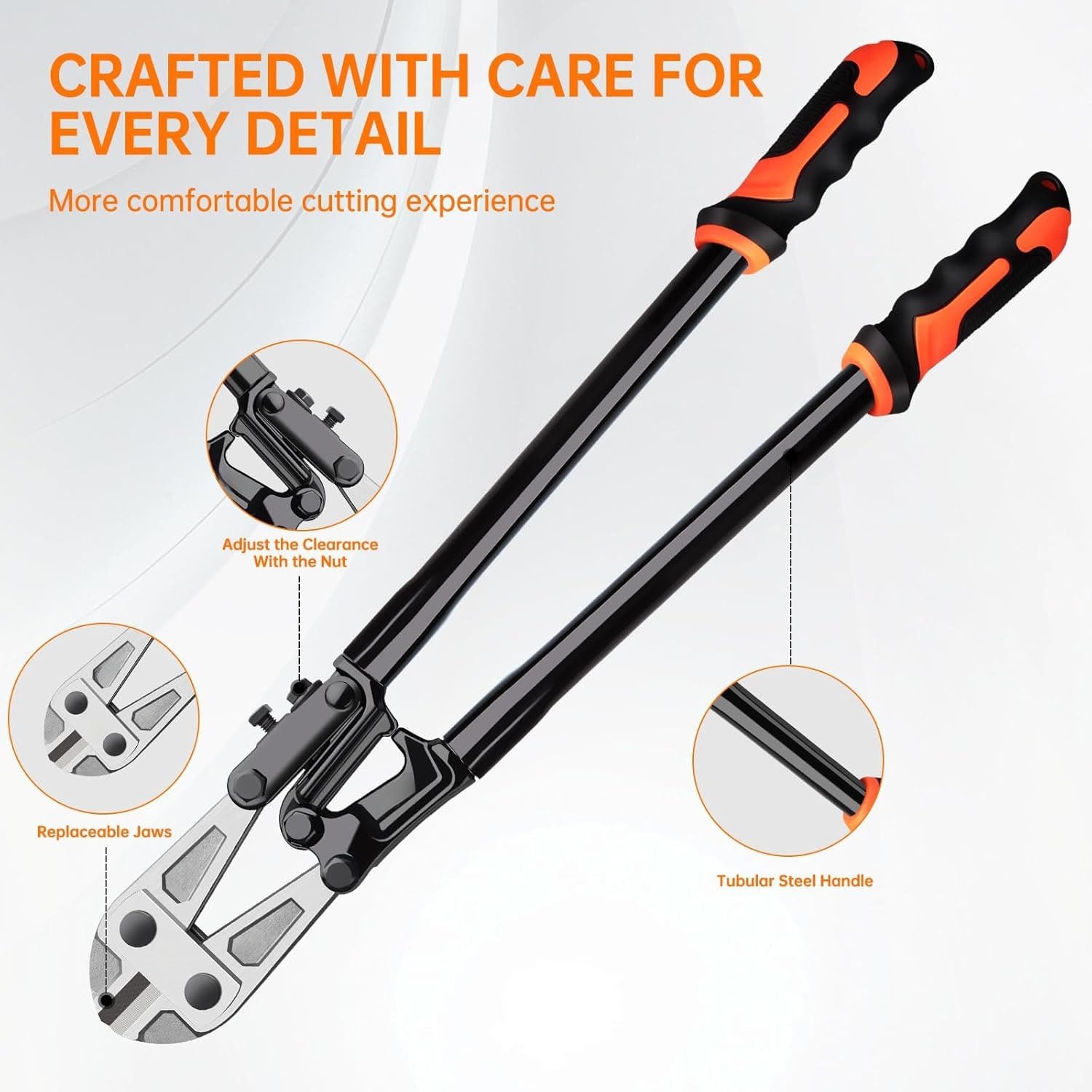 18 Inch Heavy Duty Bolt Cutter – Forged T8 Steel Blades with Non Slip Rubber Grip - Image 3