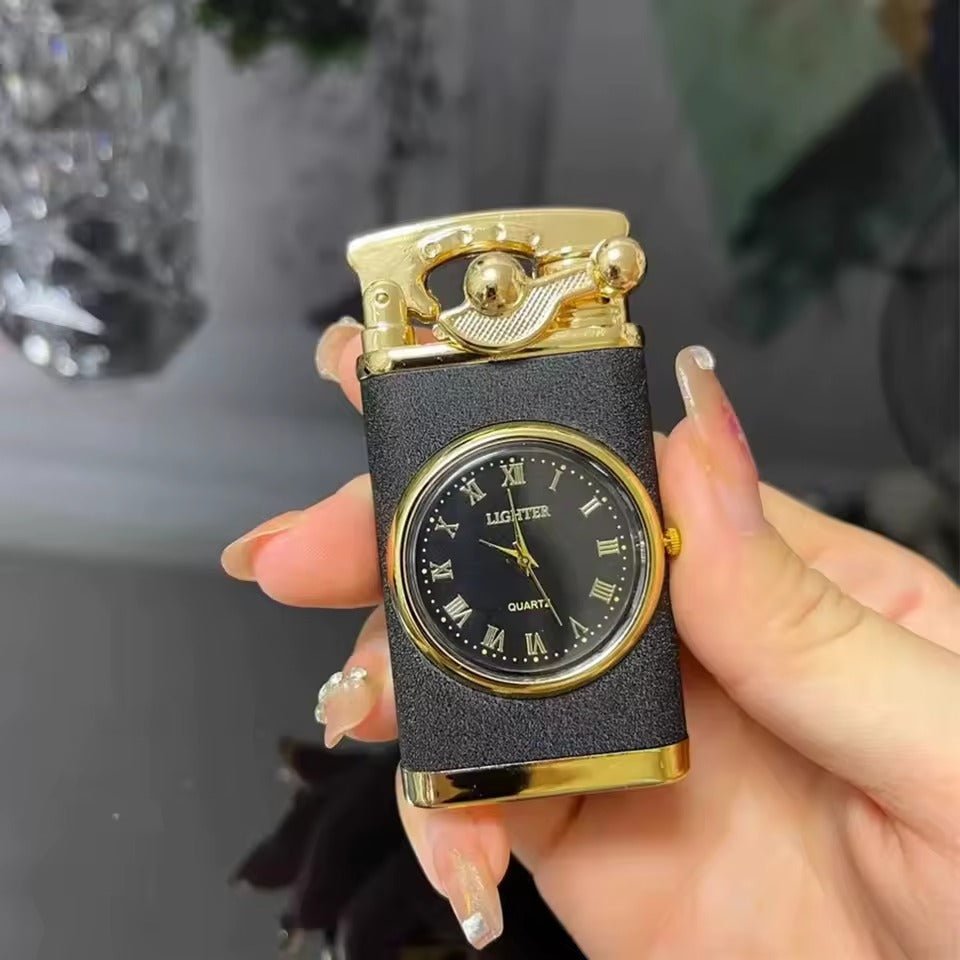 2-in-1 Pocket Lighter with Clock – Refillable Windproof Torch Sturdy Metal Build - Image 3