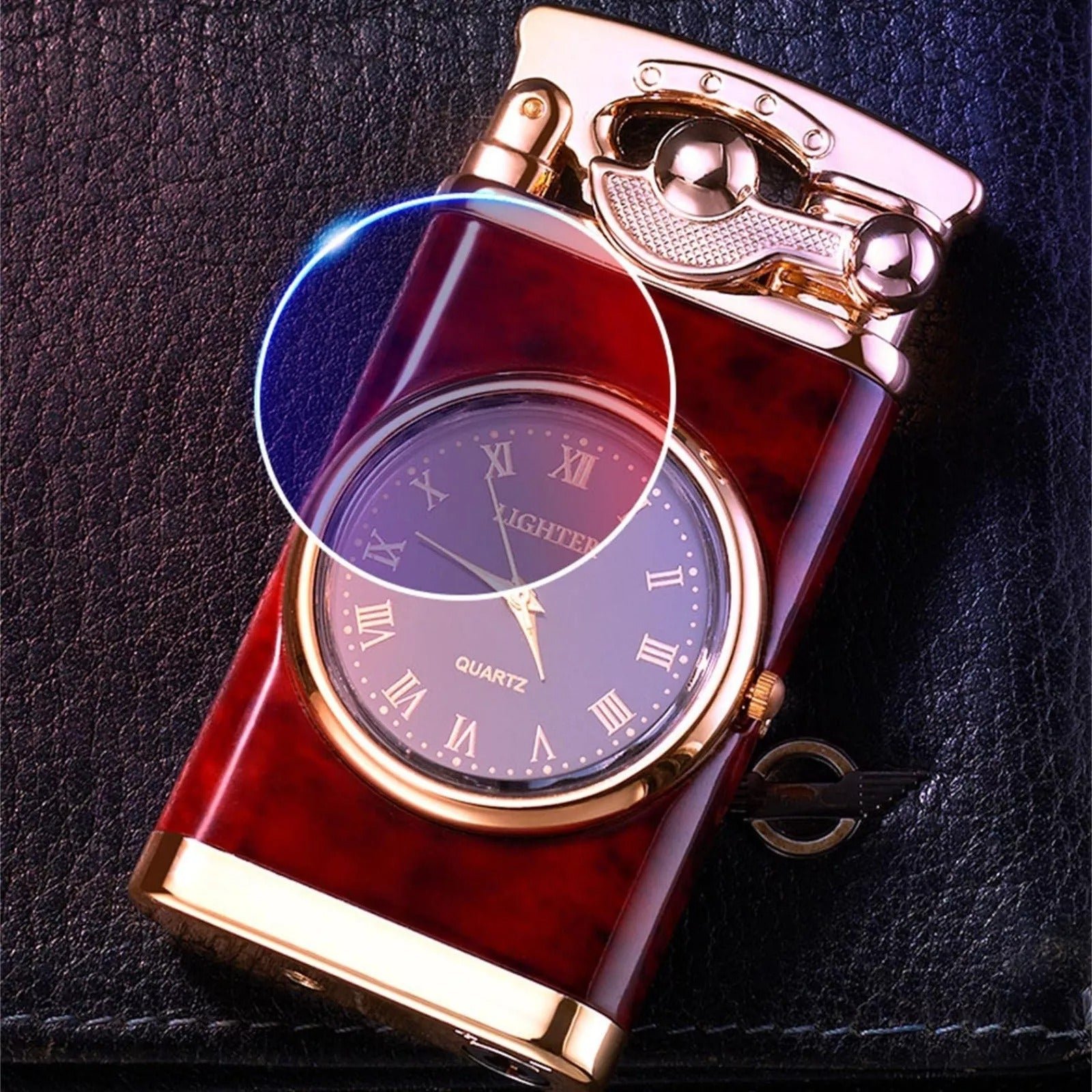 2-in-1 Pocket Lighter with Clock – Refillable Windproof Torch Sturdy Metal Build - Image 7