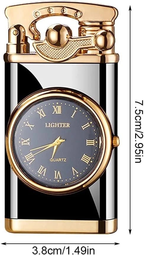 2-in-1 Pocket Lighter with Clock – Refillable Windproof Torch Sturdy Metal Build - Image 12